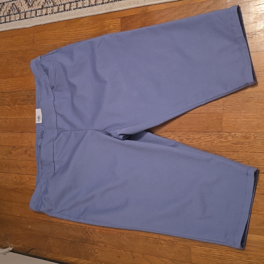 CROFT & BARROW WOMENS PLUS SIZE LIGHT BLUE PULL-ON STRETCH CAPRI PANTS SIZE 26W